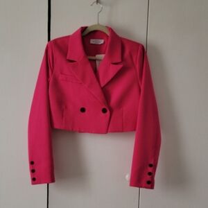 Soho Vibrant Pink Cropped Blazer